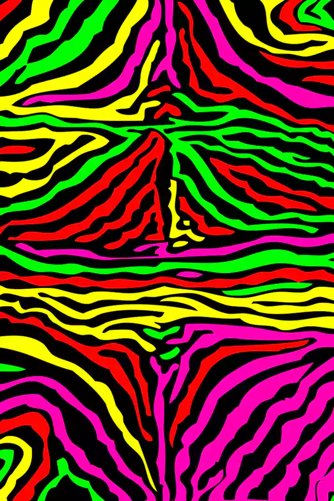 Neon color Art Zebra Print as NFT