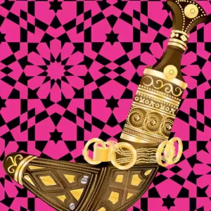 Oman Khanjar Dagger as NFT art of Textile Print