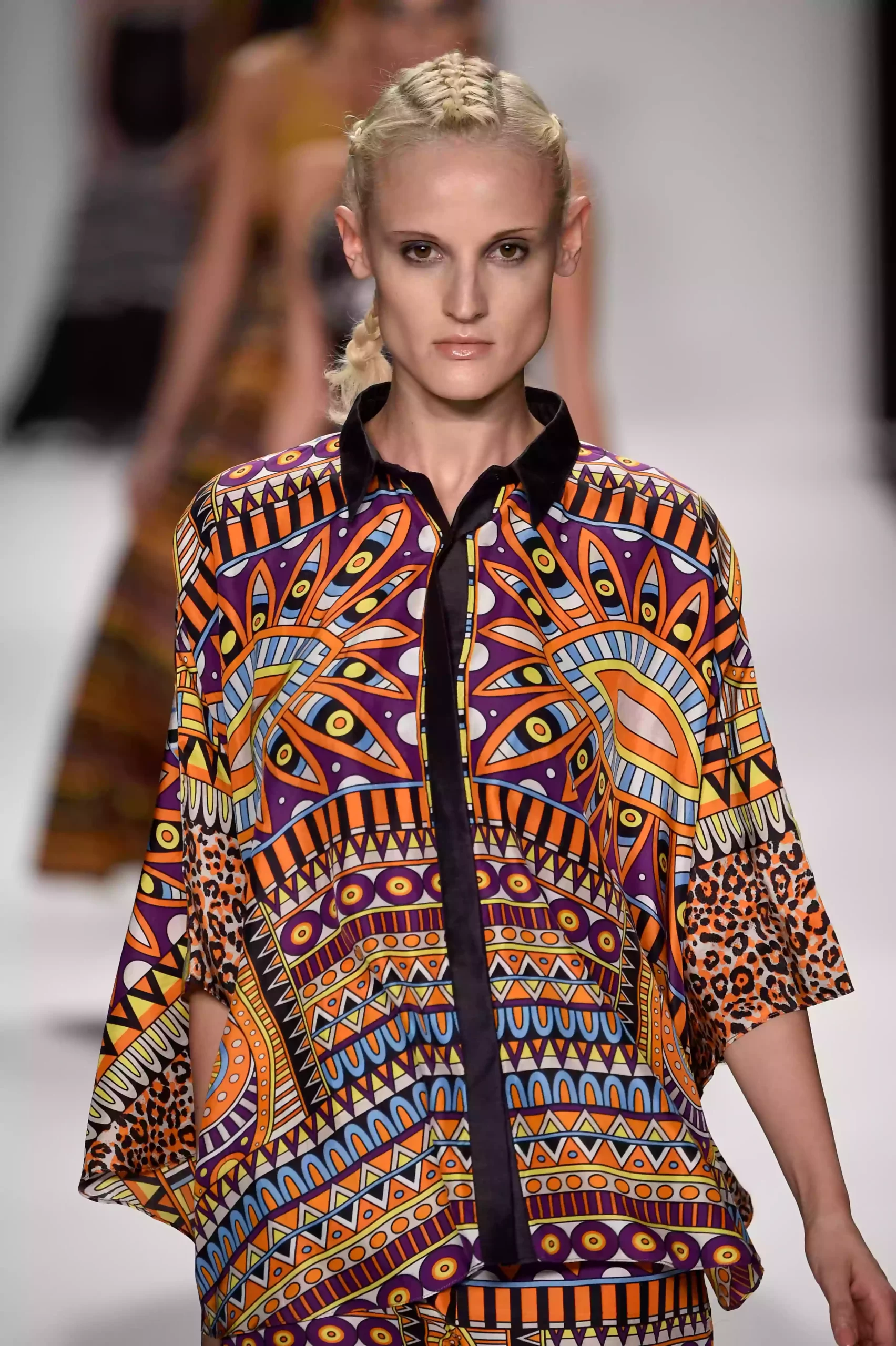 SS15 button down tribal print silk kaftan shirt scaled