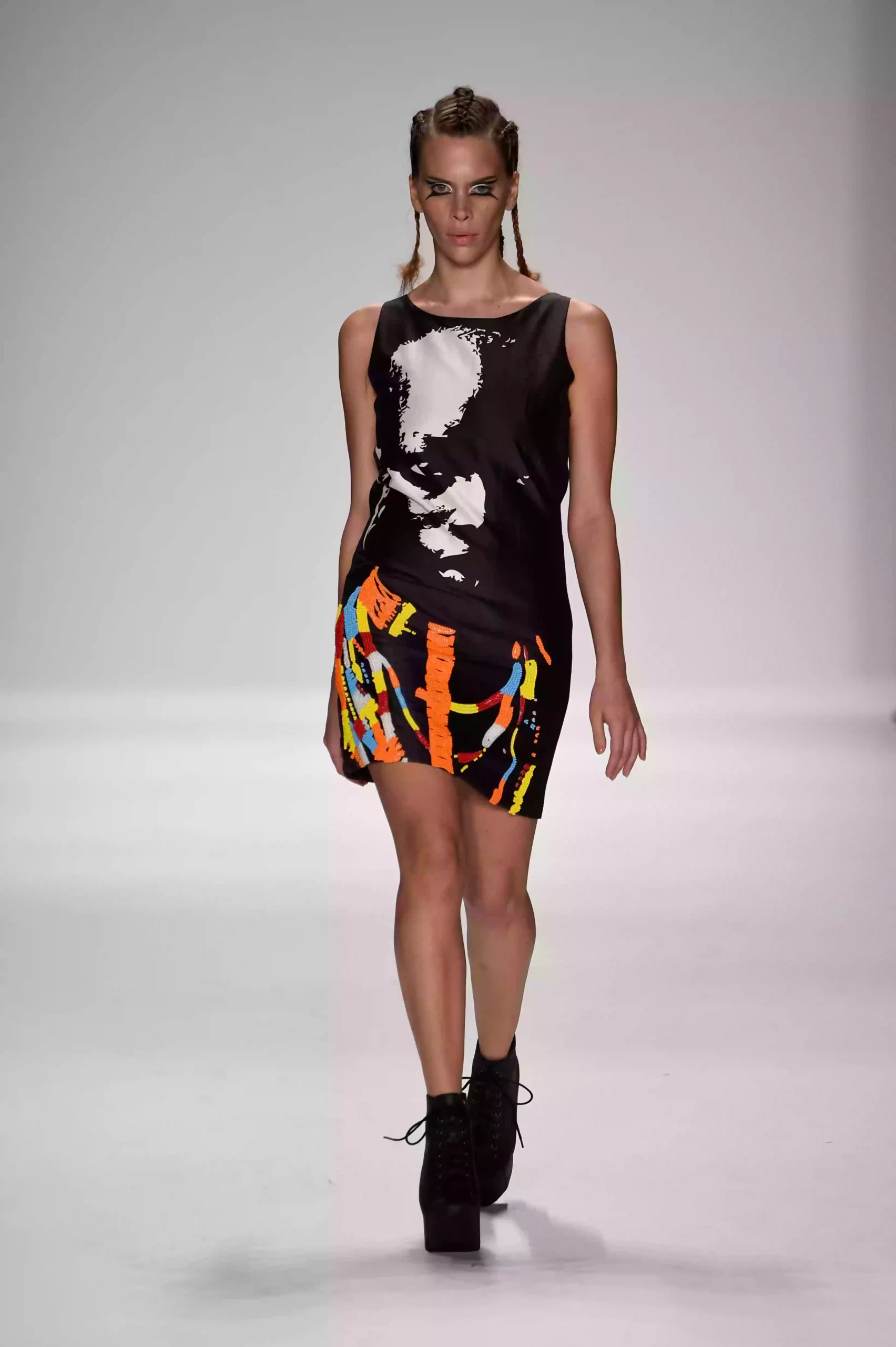 SS15 masai tribe print hand bead short dress scaled