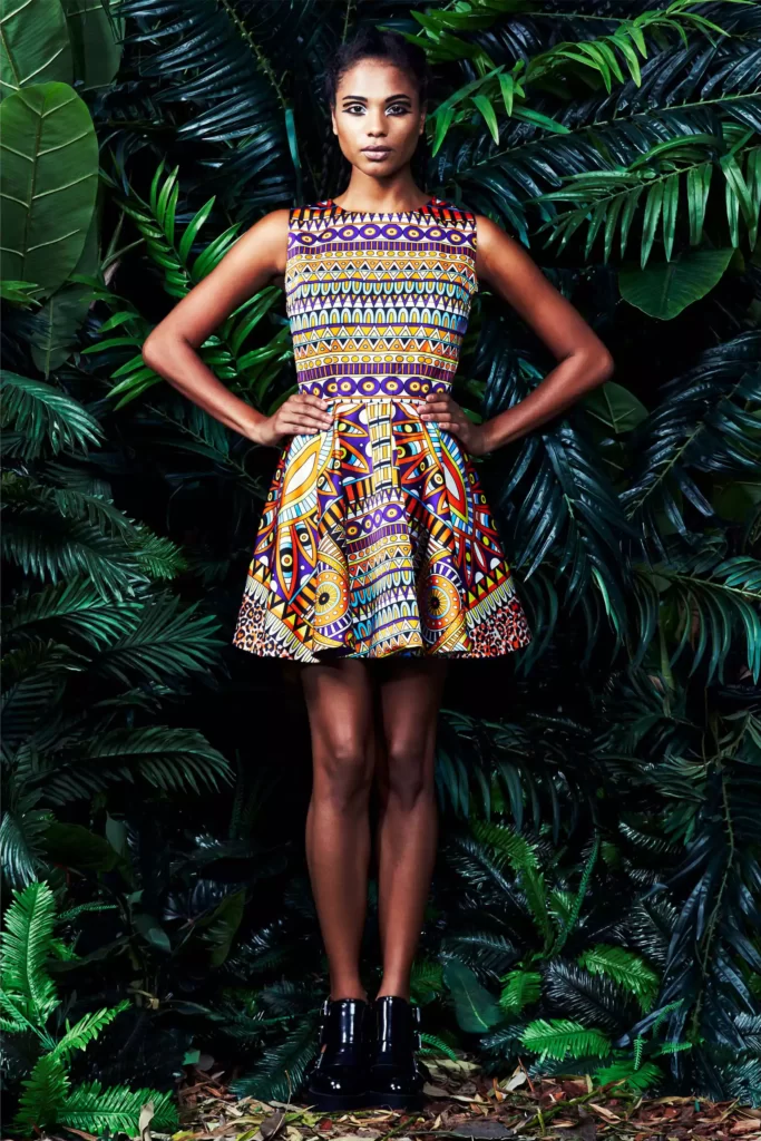 LOOK6A african american tribal print circular dress