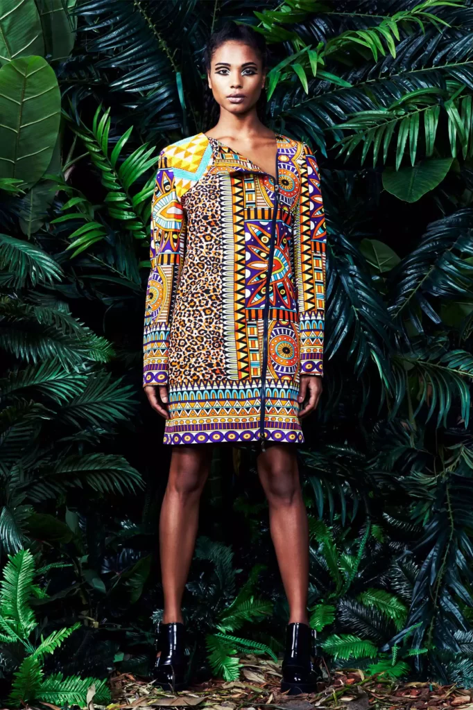 LOOK8 Africa america tribal print coat dress