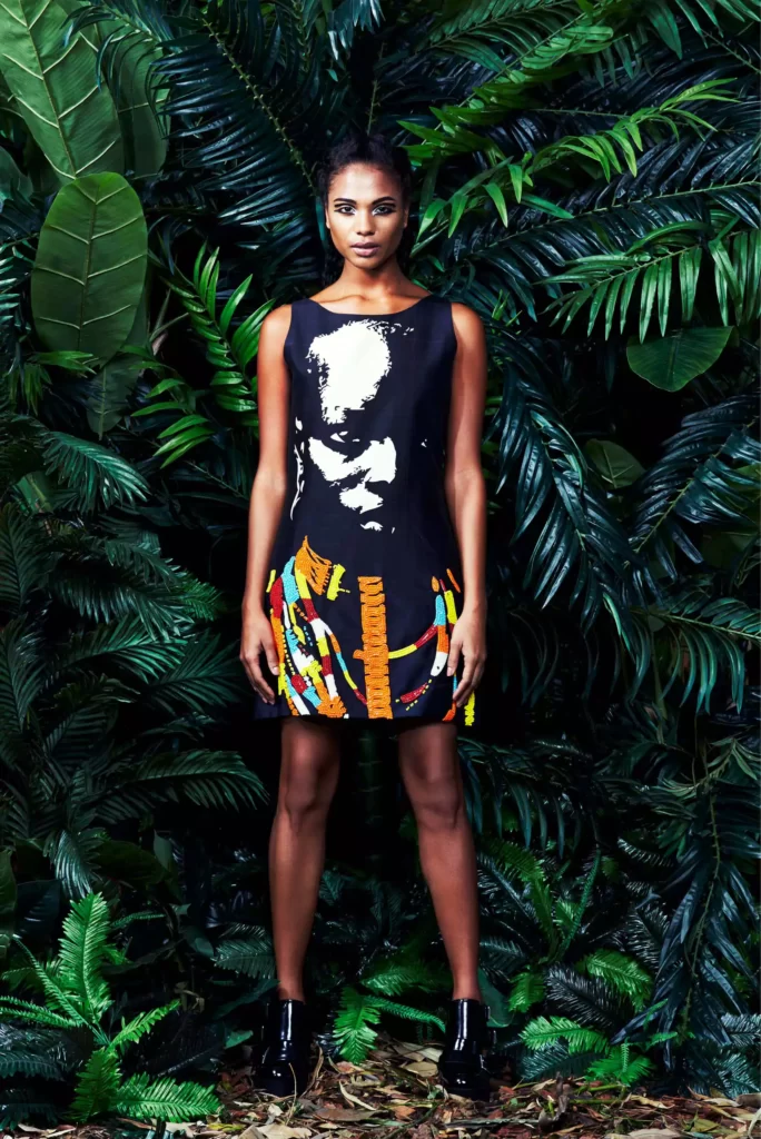 look1 masai tribe print dress
