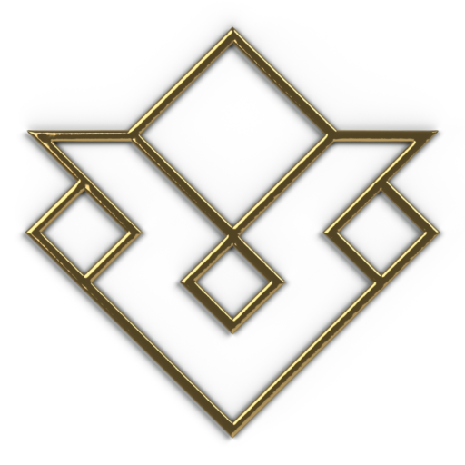 Geometric 'S' logo in metallic gold representing Shrekahnth fashion label.