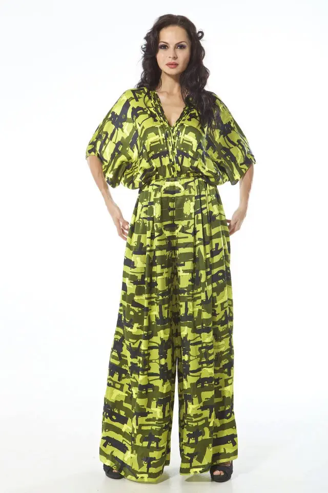 11.Guns print kimono jumpsuit