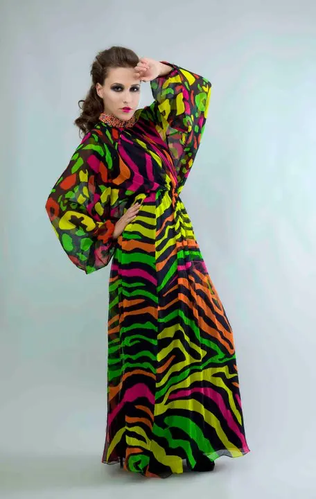 14.neon zebra cheetah print kaftan