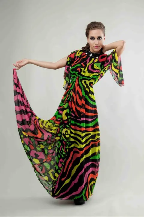 17.neon animal print kaftan