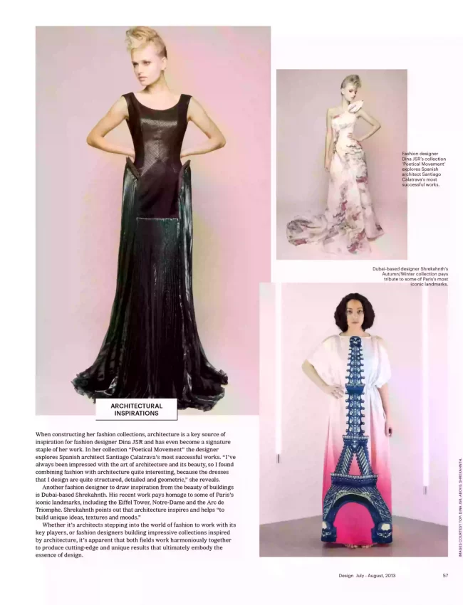 Times Emirates Magazine, a part of the new york times, reviewed the Shrekahnth collection.